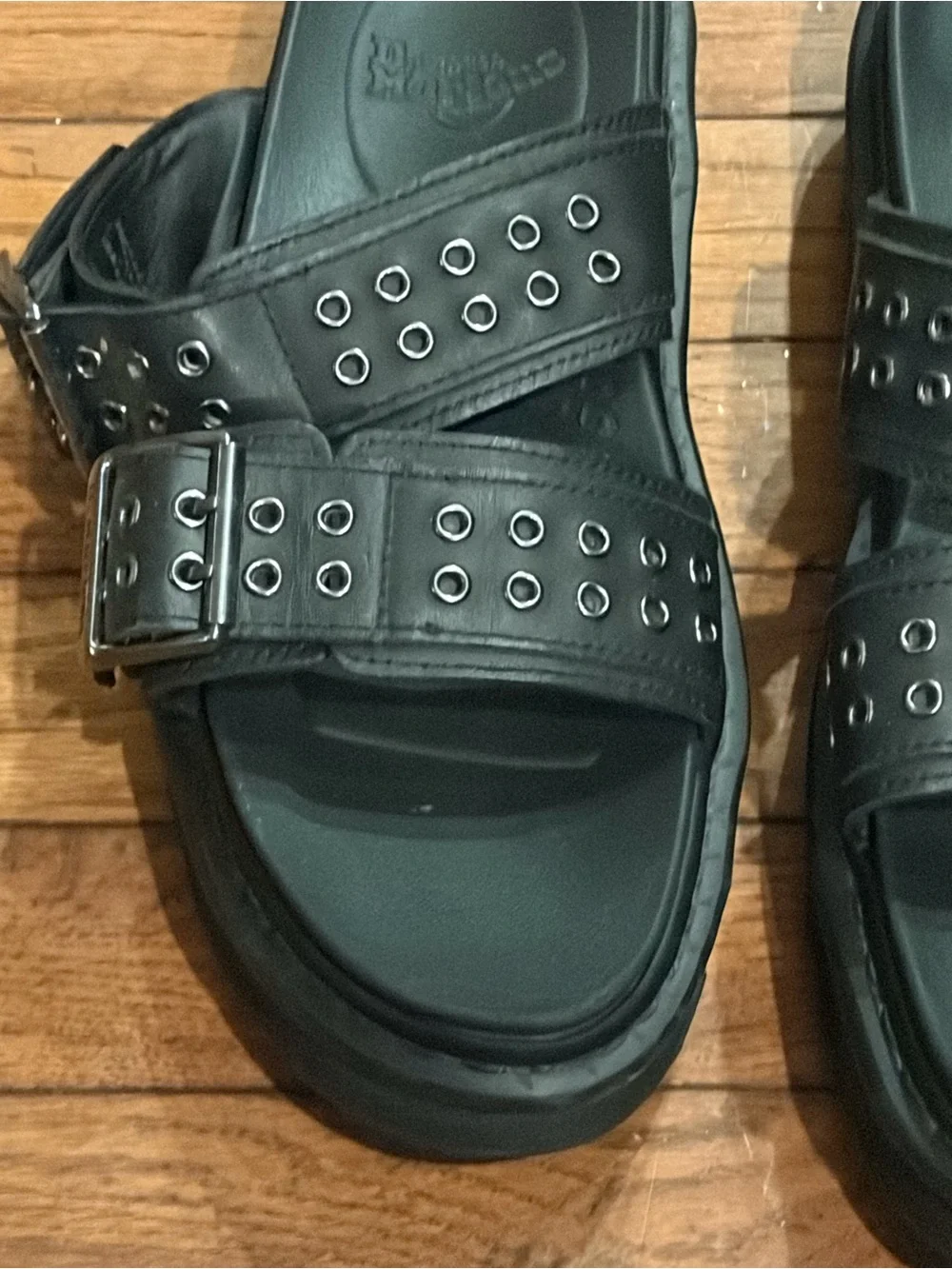 DR.MARTENS Myles Hardware Detail Double Buckle Slide Sandals Men Size 10.5